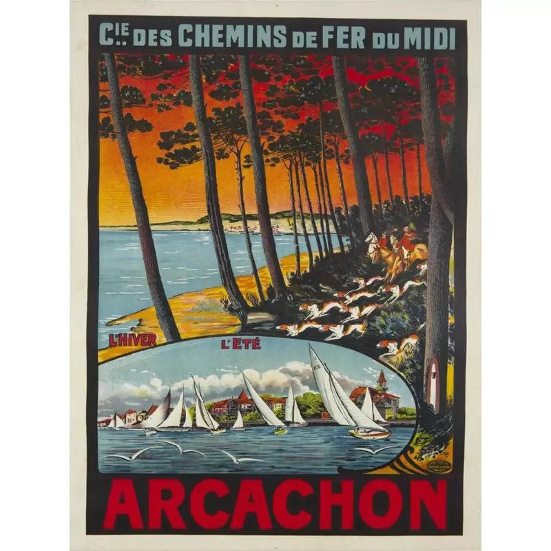 affiche-vintage-bassin-darcachon_3 affiche vintage bassin d'arcachon