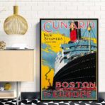 affiche vintage bateau