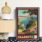 affiche vintage biarritz