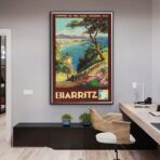 affiche vintage biarritz