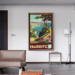 affiche vintage biarritz
