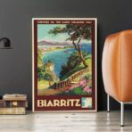 affiche vintage biarritz