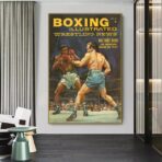 affiche vintage boxe
