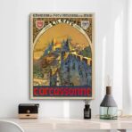 affiche vintage carcassonne