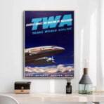 affiche vintage compagnie aérienne