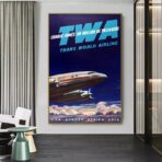 affiche vintage compagnie aérienne