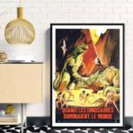affiche vintage dinosaure