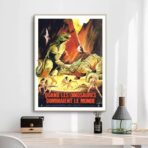 affiche vintage dinosaure