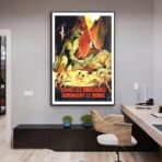 affiche vintage dinosaure