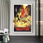 affiche vintage dinosaure