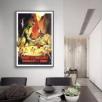 affiche vintage dinosaure