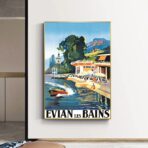 affiche vintage évian les bains