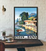 affiche vintage évian les bains