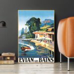 affiche vintage évian les bains