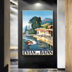 affiche vintage évian les bains