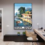 affiche vintage évian les bains