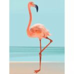 affiche vintage flamant rose