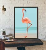 affiche vintage flamant rose