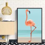 affiche vintage flamant rose