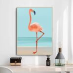 affiche vintage flamant rose