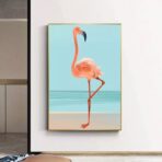 affiche vintage flamant rose
