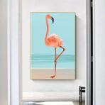 affiche vintage flamant rose