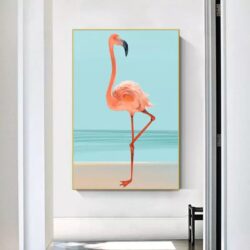 affiche vintage flamant rose