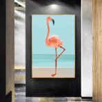 affiche vintage flamant rose