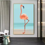 affiche vintage flamant rose