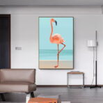 affiche vintage flamant rose