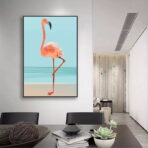 affiche vintage flamant rose