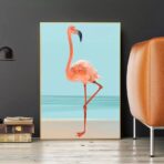 affiche vintage flamant rose