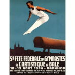 affiche vintage gymnastique