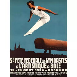 affiche vintage gymnastique