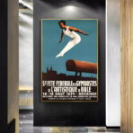 affiche vintage gymnastique