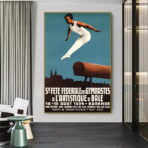 affiche vintage gymnastique