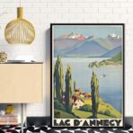 affiche vintage lac d'annecy