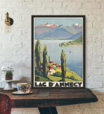 affiche vintage lac d'annecy
