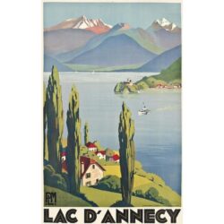 affiche vintage lac d'annecy