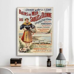 affiche vintage les sables d'olonne