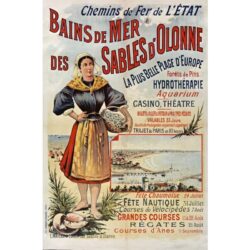 affiche vintage les sables d'olonne