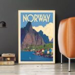 affiche vintage norvege