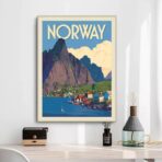 affiche vintage norvege