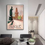 affiche vintage prague
