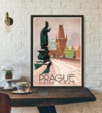 affiche vintage prague