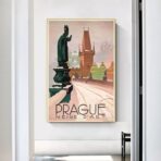 affiche vintage prague