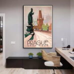 affiche vintage prague