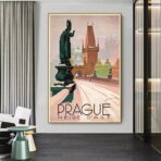 affiche vintage prague