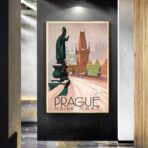 affiche vintage prague