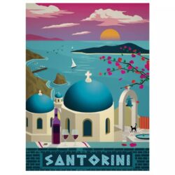 affiche vintage santorin